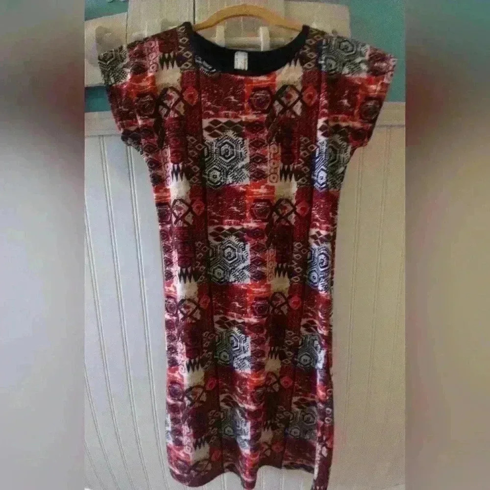 Kathy Aztec Dress, Size Small, Fall Colors, Aztec Design